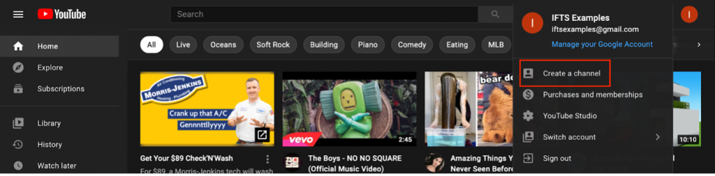 How to create a YouTube channel