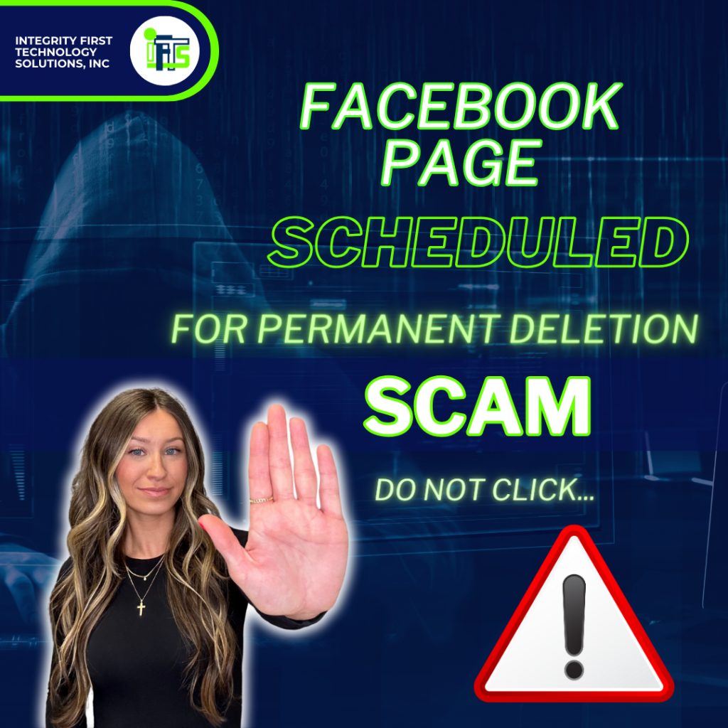 facebook page deletion scam