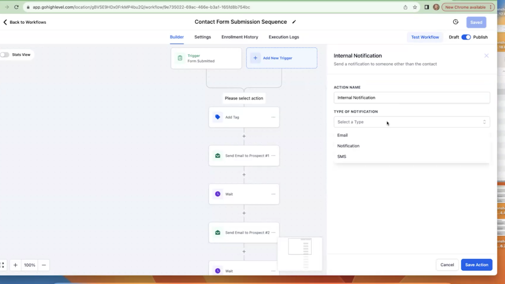 internal notification types